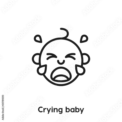 crying baby icon vector. crying baby icon vector symbol illustration. Modern simple vector icon for your design. crying baby icon vector	