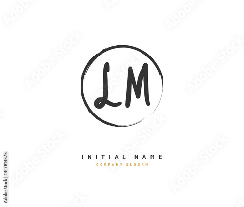 L M LM Beauty vector initial logo, handwriting logo of initial signature, wedding, fashion, jewerly, boutique, floral and botanical with creative template for any company or business.
