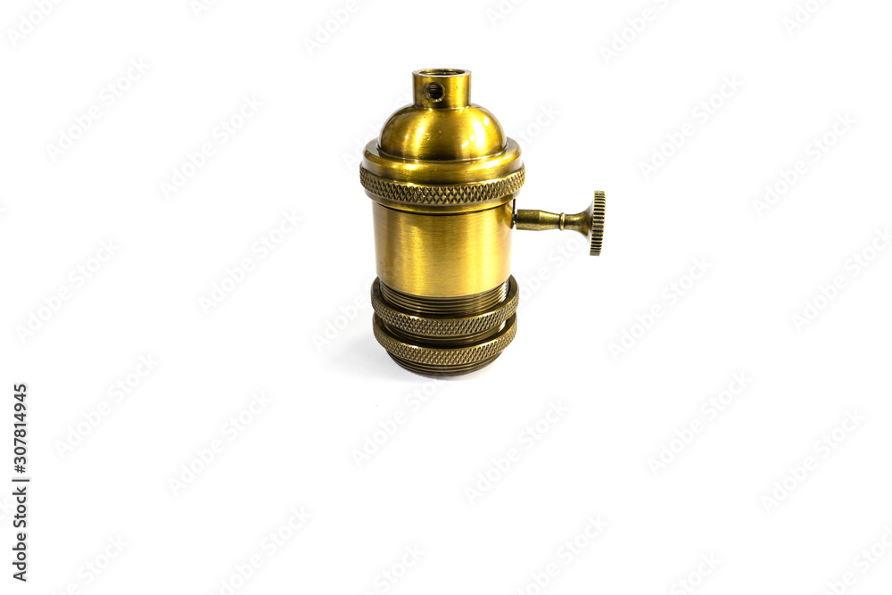 dark gold metallic E27 lamp holder with turning knob 