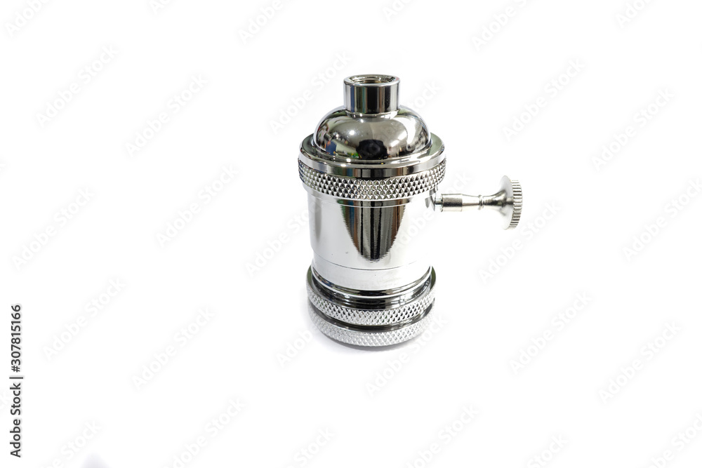 silver metallic E27 lamp holder with turning knob switch silver metallic E27 lamp holder with turning knob switch