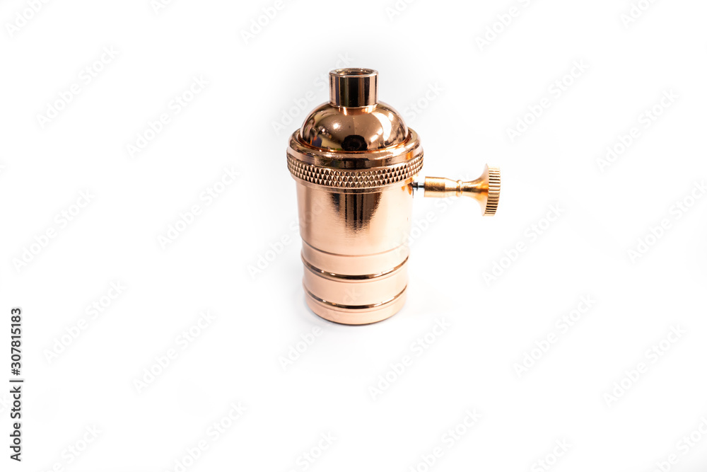 bronze metallic E27 lamp holder with turning knob switch