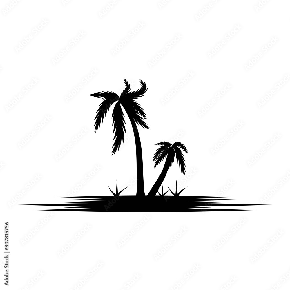 Palm tree summer logo template