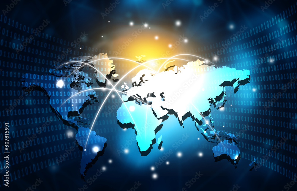 Global communication network. Telecommunication. 3d illustration. Global communication network. Telecommunication. 3d illustration.