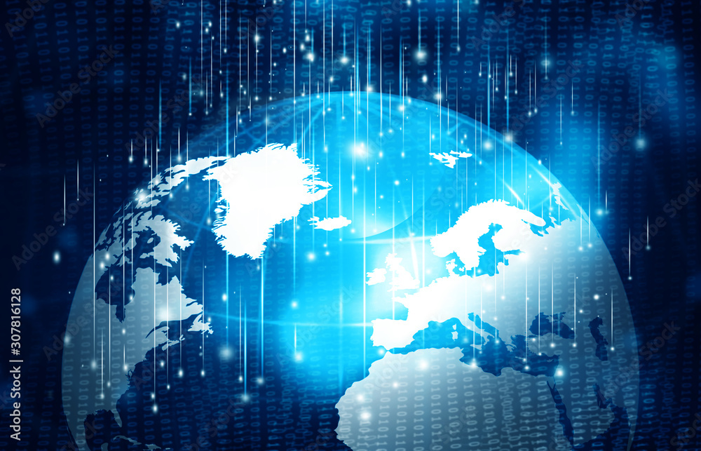 Globe with digital signals. Digital world. 3d illustration. Globe with digital signals. Digital world. 3d illustration.