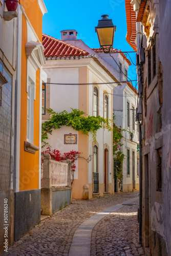 View of a narrow street of Cascais in Portugal