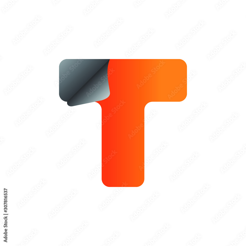 Initial letter T logo. folded letter T logo style. Initial letter T logo. folded letter T logo style.