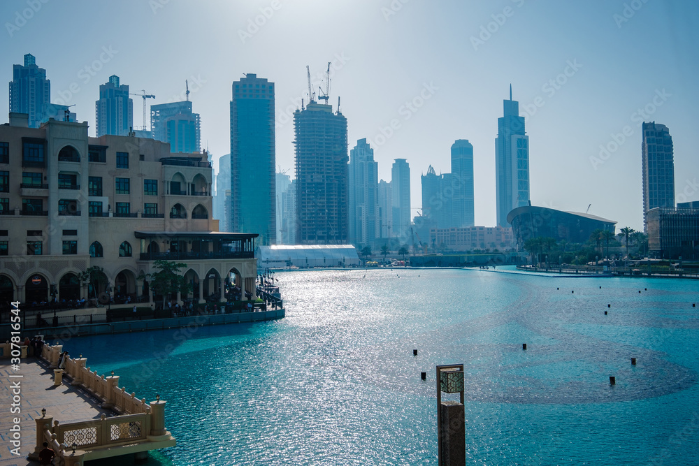 Obraz premium Town scape at summer. Panoramic scene, Dubai.