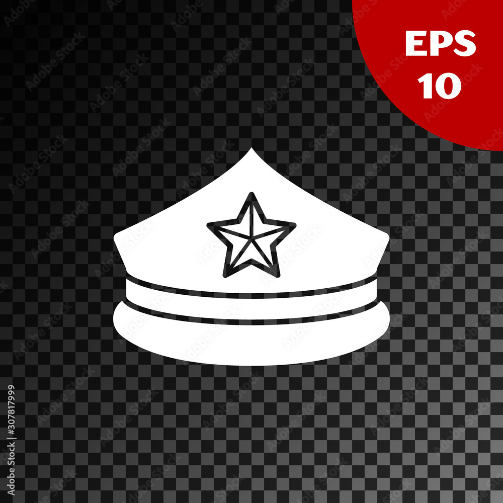 White Police cap with cockade icon 
