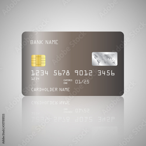 Gold Credit card. Golden credit card template or mock up