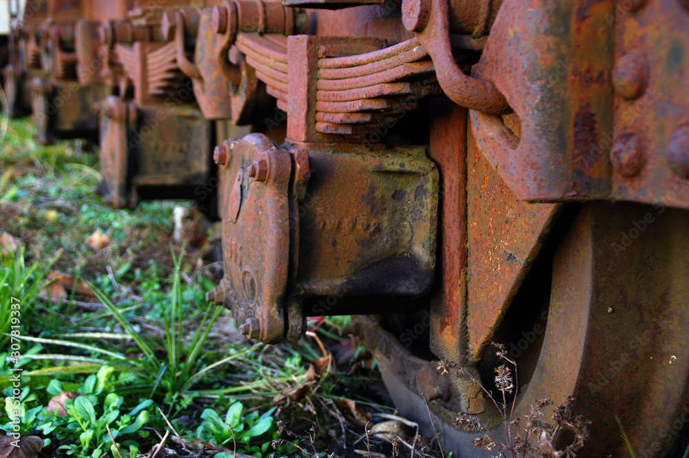 Rusty train wheels