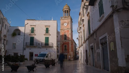 Clocktower of Noci. Bari. Puglia. Italy. Time-lapse. 