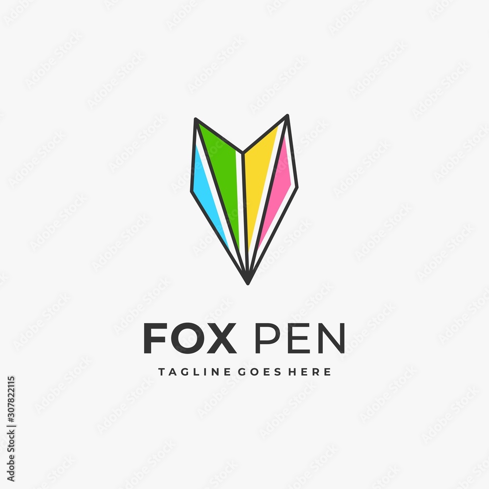 Naklejka premium Fox Pen Illustration Vector Template