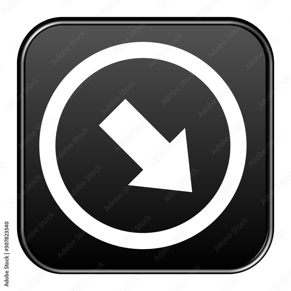Schwarzer Button: Pfeil schräg nach unten Schwarzer Button: Pfeil schräg nach unten