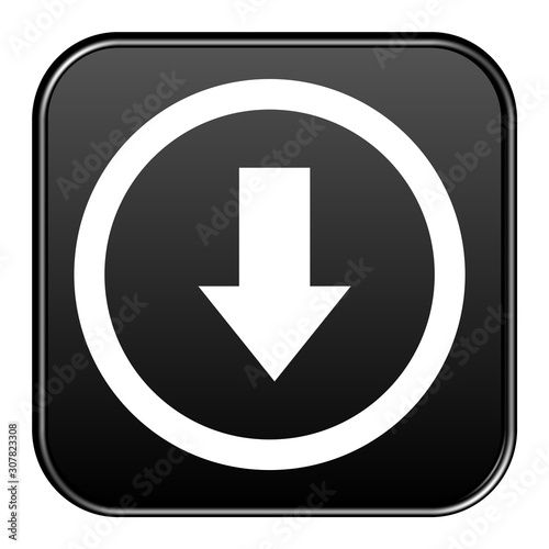 Free Download Schwarzer Button: Pfeil steil nach unten - GFXLoad