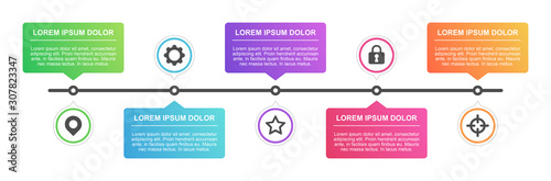 Timeline and infographic concept design, modern and elegant, with icons. Easy to customize template. EPS 10.