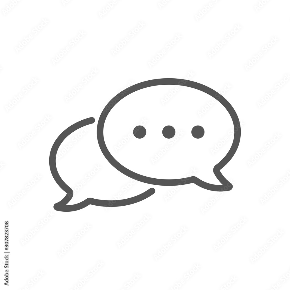 Image of the dialog in the form of two bubbles - line icon for sites, programs, etc. EPS 10 Image of the dialog in the form of two bubbles - line icon for sites, programs, etc. EPS 10