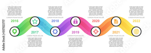 Timeline and infographic concept design, modern and elegant, with icons. Easy to customize template. EPS 10.