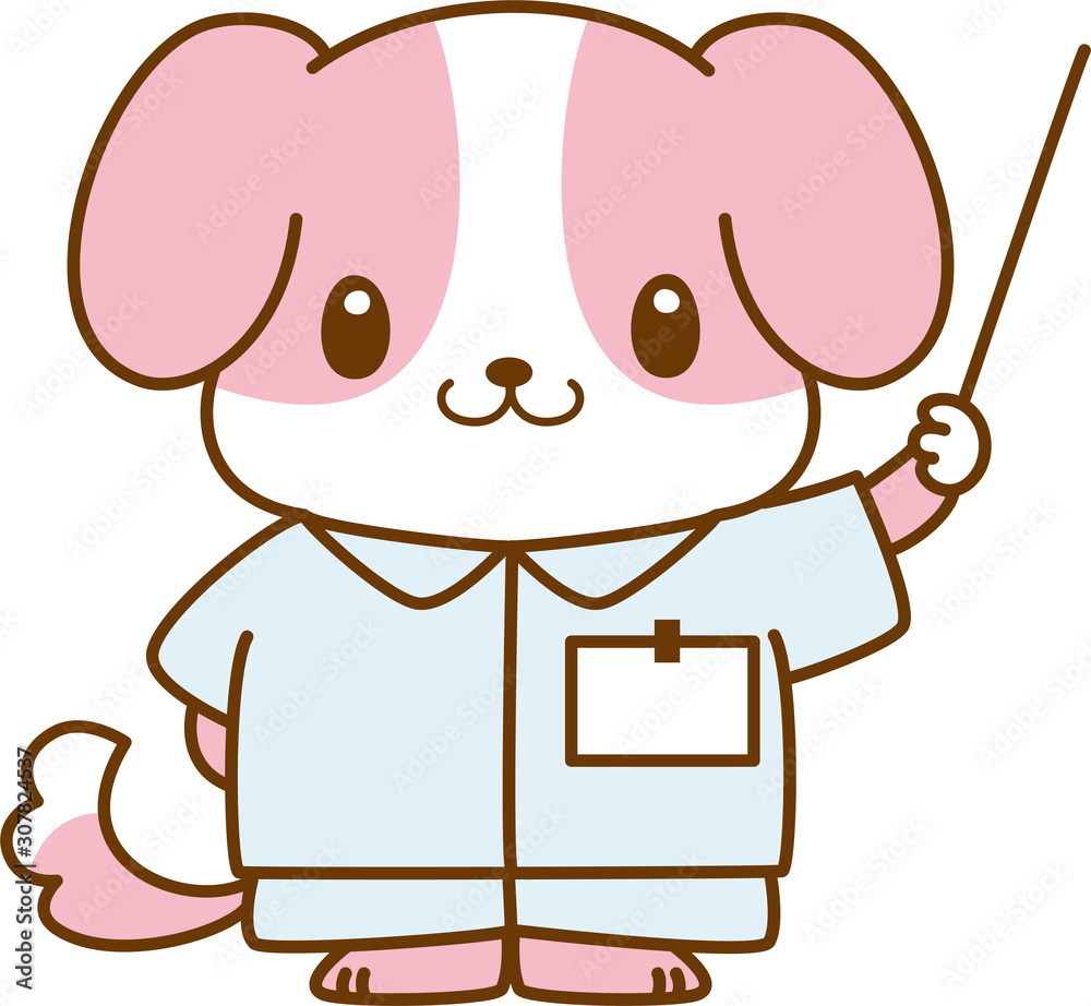 犬 キャラクター 授業 解説 先生 医師 指示棒 説明 可愛い ビーグル 看護師 動物 学習 教育 Stock Vektorgrafik Adobe Stock