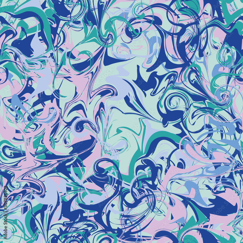 A seamless vector abstract pattern with fluid marbled paint texture in pastel colors. Decorative surface print design. Great for fabrics, backgrounds, packaging and stationery. A seamless vector abstract pattern with fluid marbled paint texture in pastel colors. Decorative surface print design. Great for fabrics, backgrounds, packaging and stationery.