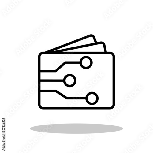 Digital wallet icon in trendy flat style. Digital money / E-Wallet symbol for your web site design, logo, app, UI Vector EPS 10. 