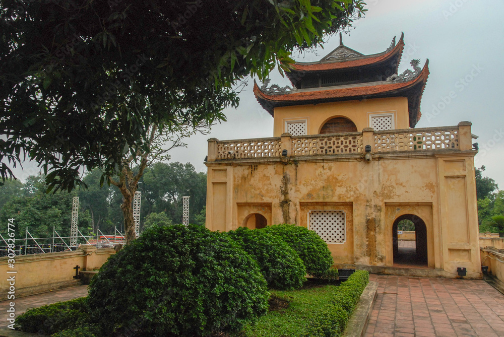 On Doan Mon Gate of Imperial Citadel of Thang Long in Hanoi, Vietnam 