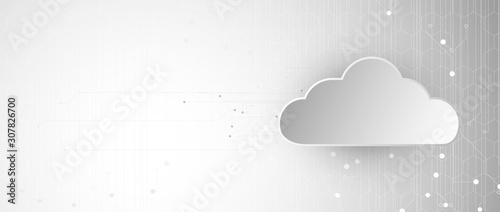 Cloud technology. Integrated digital web concept background