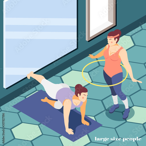 Large  Size Women Isometric Background 