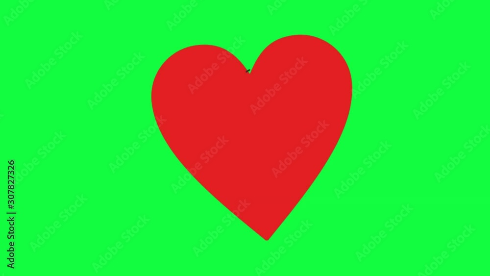Animation Of Heart With Red Fill On Green Screen Animation Of Heart With Red Fill On Green Screen
