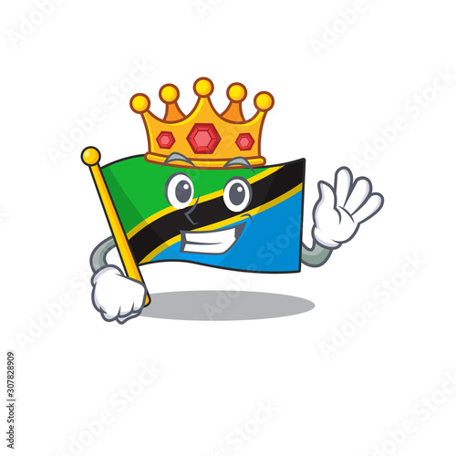 King Indonesian flag tanzania on cartoon character mascot design