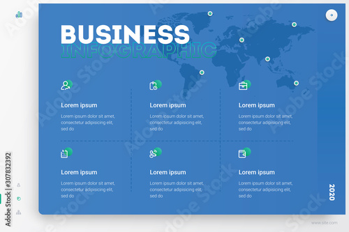 Business infographic Vector with 5-6 steps. Used for business presentation, information, education, connection, marketing, project, strategy, technology, creative, abstract, stairs,i dea, text, work.
