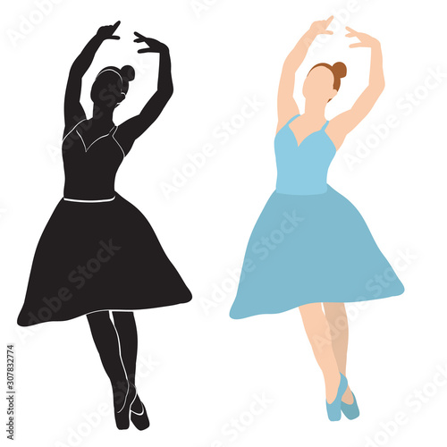 silhouette of a dancing ballerina girl