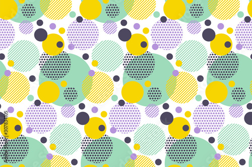 Colorful dots and circle seamless pattern