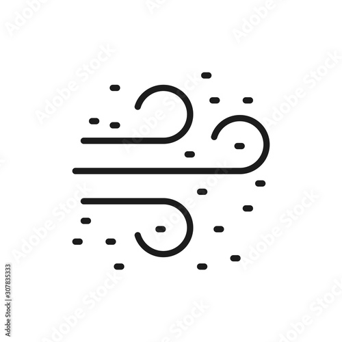 Smell, air pollution flat color line icon. Isolated on white background