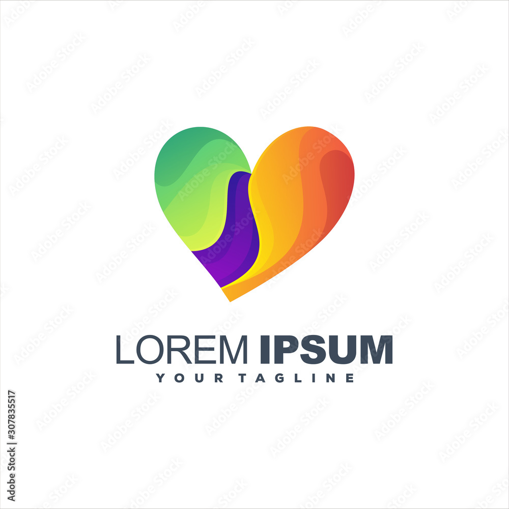 awesome love gradient logo design awesome love gradient logo design