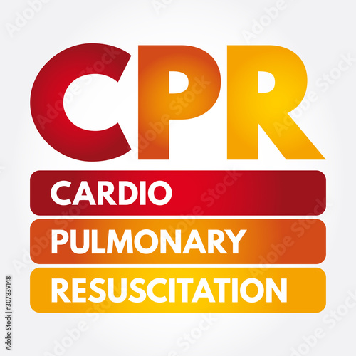 CPR - Cardiopulmonary Resuscitation acronym, medical concept background