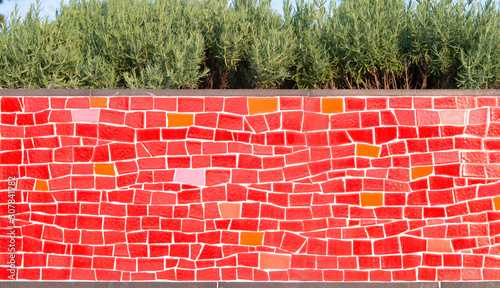 Colorful ceramic tile patterns background.