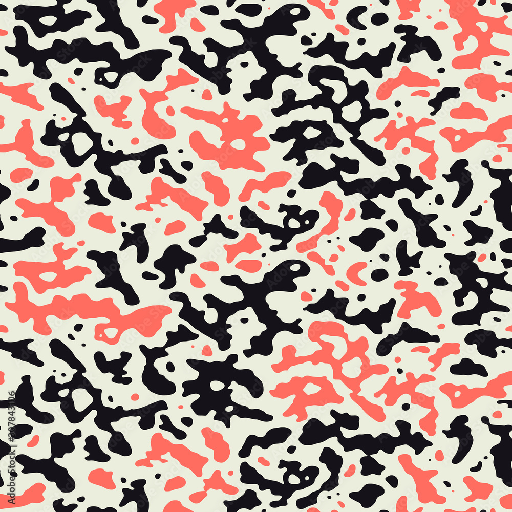 Abstract organic fluid seamless pattern. Irregular diffusion reaction. Background with organic rounded shapes. Vector illustration in black and red. Abstract organic fluid seamless pattern. Irregular diffusion reaction. Background with organic rounded shapes. Vector illustration in black and red.
