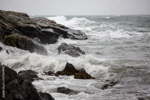 Grey winter Irish Sea, Isle of Man, British Isles