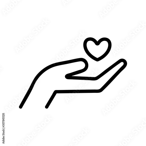 donation volunteer icon vector. Thin line sign. Isolated contour symbol illustration