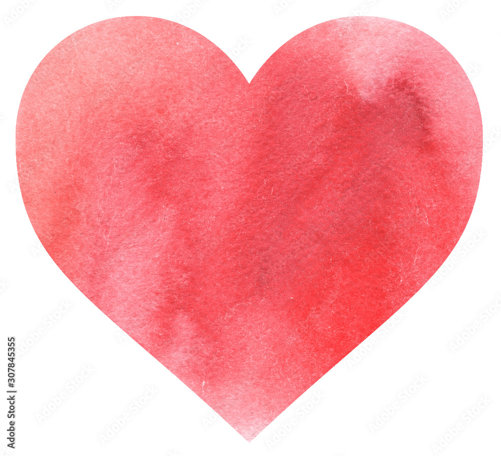 Watercolor Splash Hand Drawn Heart Shape Isolated
