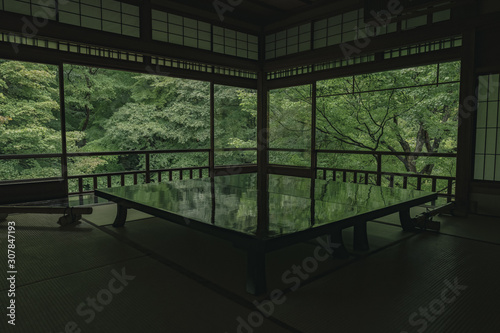 京都 お寺 寺 紅葉 光明寺 寺社仏閣 写真素材 リフレクション 写経 お茶室