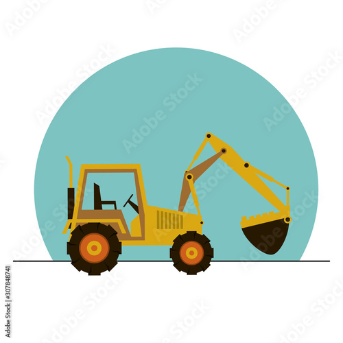excavator construction machine vehicle icon