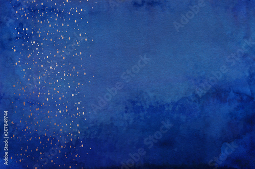 dark blue watercolor texture decorated with falling dots