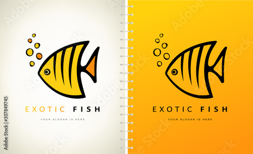 Exotic fish logo vector. Angel fish vector design.