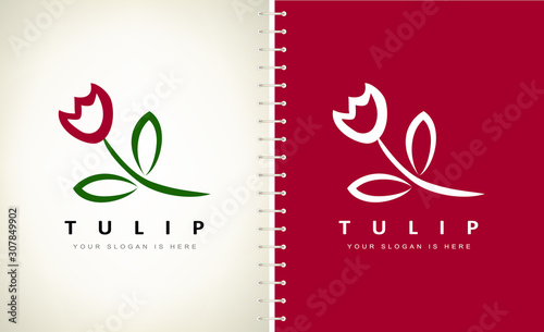 Tulip logo vector. Design vector illustration. #307849902