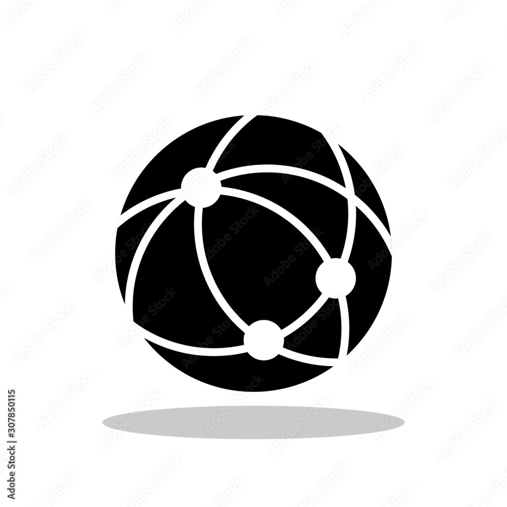 Naklejka premium Network icon in trendy flat style. Social network / Internet / Global technology symbol for your web site design, logo, app, UI Vector EPS 10.
