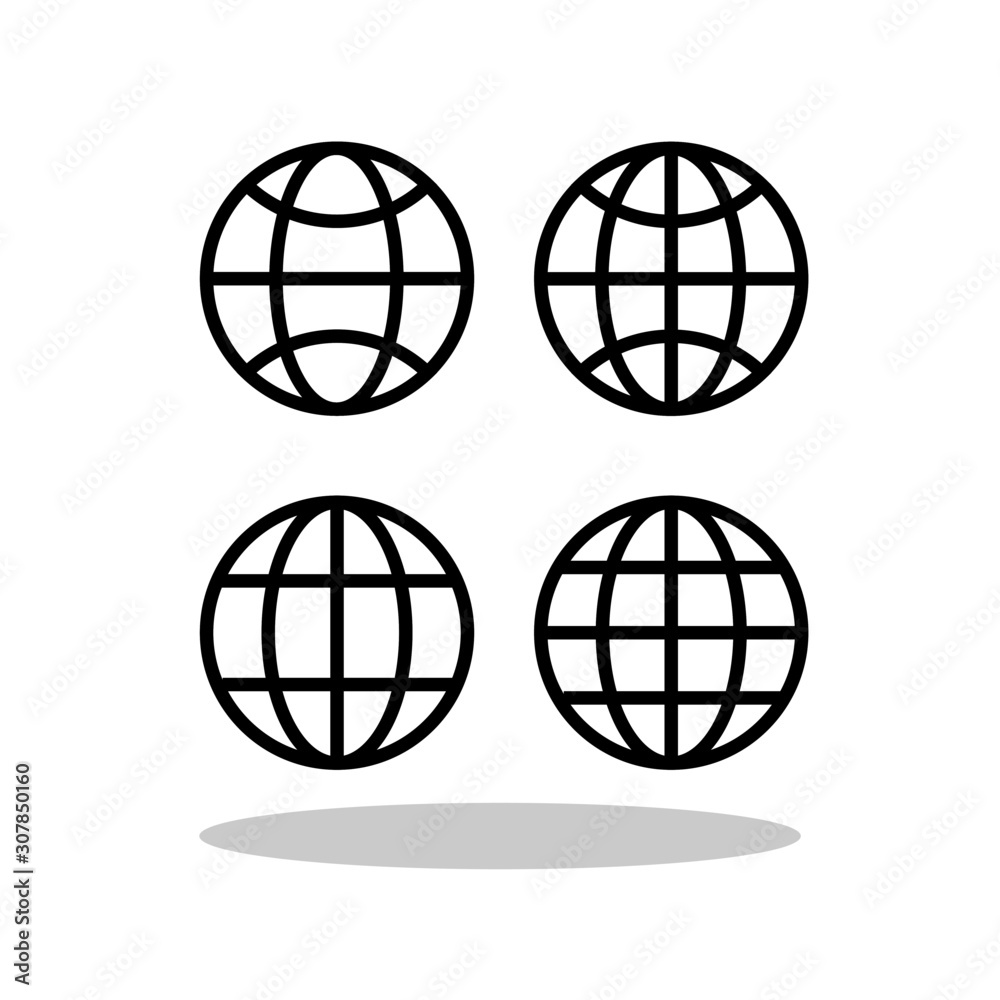 Obraz Global icon set in trendy flat style. Internet / Network / Global technology symbol for your web site design, logo, app, UI Vector EPS 10.