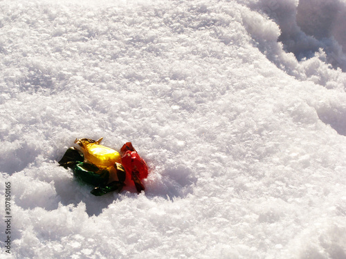 candy in snow