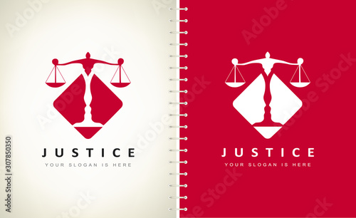scales of justice logo vector design.