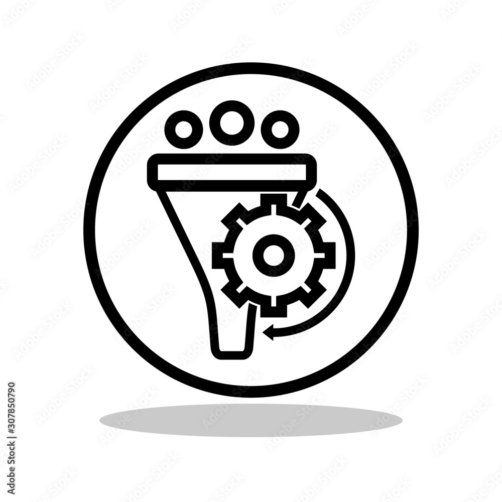 Lead conversion icon in trendy flat style. Funnel symbol for your web site design, logo, app, UI Vector EPS 10. 
